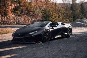Lamborghini Huracan LP610-4 Spyder Matte Black on Velos Wheels (VLS01) 2019 года